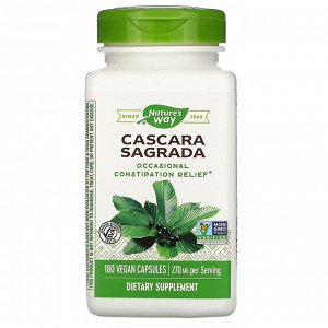 Nature&#x27 - s Way, Cascara Sagrada, 270 mg, 180 Vegan Capsules