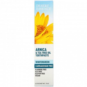 Desert Essence, Arnica &amp; Tea Tree Oil Toothpaste, Wintergreen, 6.25 oz (176 g)