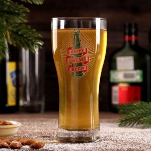 Бокал для пива «Happy New Beer!», тип нанесения рисунка: деколь