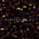 Бисер 17140 Чешский Preciosa 10/0, Прозрачный с серебряной полосой TSL, Коричневый, Круглый, (УТ0004379)