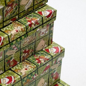 Набор коробок 5 в 1 "Рождественский переполох", 34 х 34 х 9 - 26 х 26 х 5 см