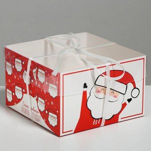 Коробка для капкейка «Счастливого Нового года!», 16 ? 16 ? 10 см