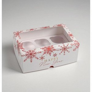 Коробка для капкейков Let it snow, Новый год, 17*25*10 см