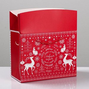 Пакет—коробка «Волшебство праздника», 23 ? 18 ? 11 см