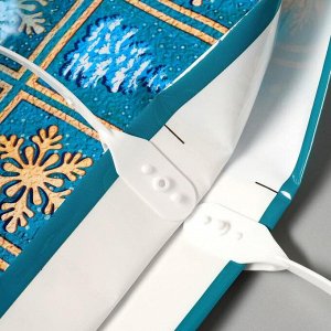 Пакет подарочный новогодний «Бирюза», полиэтиленовый с пластиковой ручкой, 38x35 см
