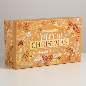 Коробка подарочная «С новым годом и Рождеством!», 32,5 ? 20 ? 12,5 см