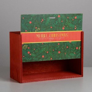 Ящик деревянный Merry Christmas, 20 * 30 * 12 см