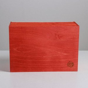 Ящик деревянный «С новым годом», 20 * 30 * 12 см