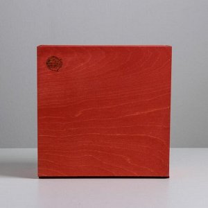 Ящик деревянный «С новым годом», 25 * 25 * 10 см