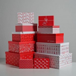 Набор коробок подарочных 12 в 1 «Новый год», 18 х 11 х 6.5 см - 46,6 х 35,2 х 17.5 см