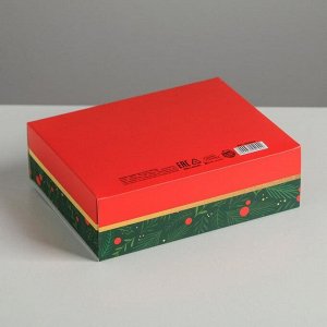 Складная коробка подарочная «С новым годом», 16.5 ? 12.5 ? 5 см