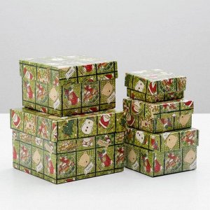 Набор коробок 5 в 1 "Рождественский переполох", 12 х 12 х 9 - 6 х 6 х 3 см