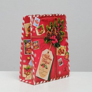 Пакет ламинированный вертикальный «Подарок от Деда Мороза», MS 18 ? 23 ? 8 см