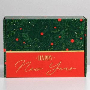 Складная коробка «С новым годом», 30,7 - 22 - 9,5 см