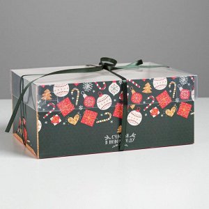 Коробка для капкейка «Счастья в Новом году», 23 ? 16 ? 10 см