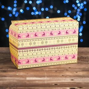 Коробка на 6 капкейков "Вязанка олени", 25 х 17 х 10 см