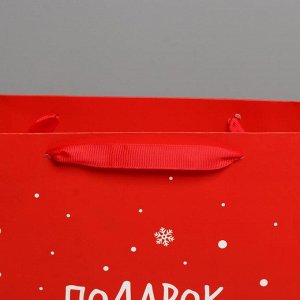 Пакет подарочный новогодний ламинированный «Подарок от Деда Мороза», L 31 х 40 х 11.5 см