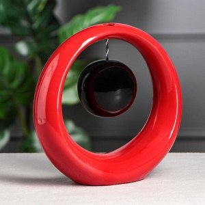 Ваза настольная "Орбита", красный цвет, 24 см, керамика