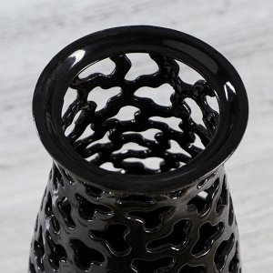 Ваза напольная "Алекса", цвет черный, резная, 40 см, керамика