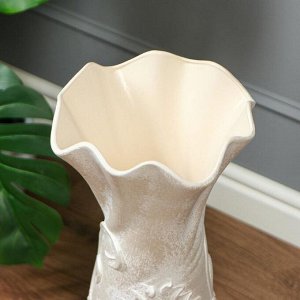 Ваза напольная "Вьюн" пломбир, цвет белый, 65 см, керамика