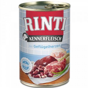 Rinti Kennerfleisch конс 400гр д/соб Куриные сердечки (1/24)