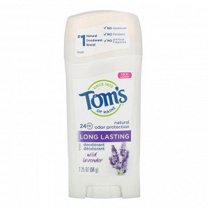 Tom&amp;#x27 - s of Maine, Natural Long Lasting Deodorant, Wild Lavender, 2.25 oz (64 g)