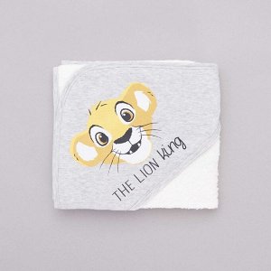 Комплект из полотенца с капюшоном и рукавицы &#039;Король Лев&#039; - серый