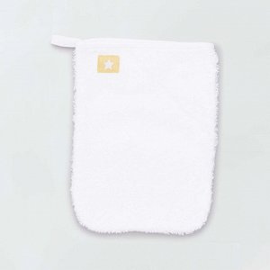 Махровое полотенце-накидка и банная рукавица - белый
