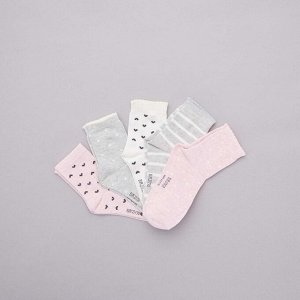 Комплект из 5 пар носков - розовый