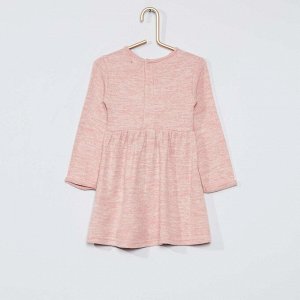 Расклешенное трикотажное платье - розовый