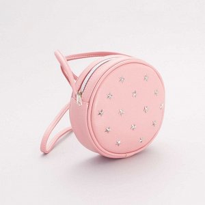 Круглая сумка через плечо со звездами - розовый