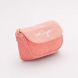 Бархатная сумка через плечо - розовый