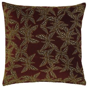 ДЕКОРЕРА Чехол на подушку, цветочный орнамент бордовый50x50 см