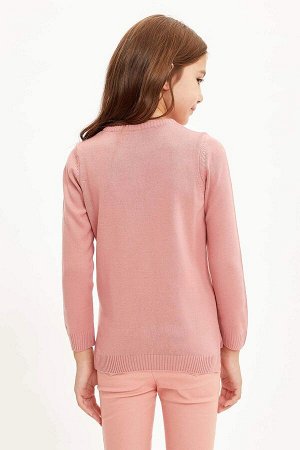 Очень мягкий кашемировый свитер с круглым вырезом для девочек