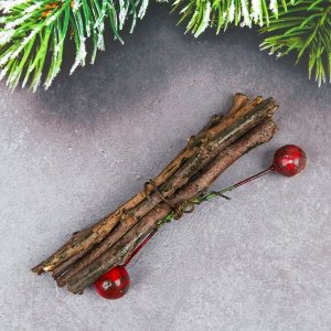 Набор новогоднего декора «Зимние веточки», 9 см