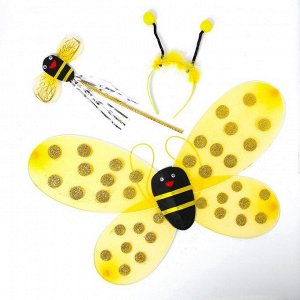 Карнавальный набор «Пчёлка», 3 предмета: ободок, крылья, жезл