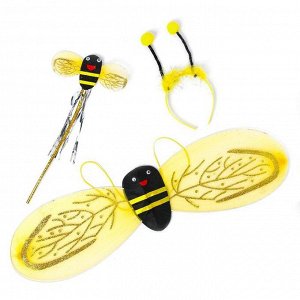 Карнавальный набор "Пчёлка" 3 предмета: ободок, крылья, жезл