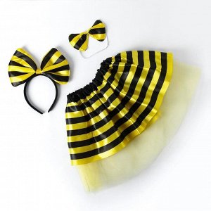 Карнавальный набор «Пчёлка», 3 предмета: ободок, юбка, бабочка