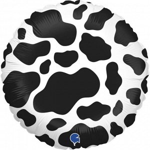 Шар фольгированный 18" «Анималистика», пятнистый окрас, корова, круг