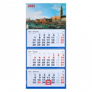 Календари квартальные трио "Ассорти, 2021 - 6" 31 х 69 см