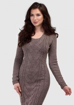 ПЛАТЬЕ С ШИРОКОЙ КОСОЙ 2316 коричневый меланж