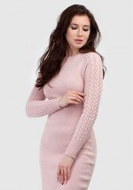 ПЛАТЬЕ С КОСАМИ НА РУКАВЕ 2319 пудра