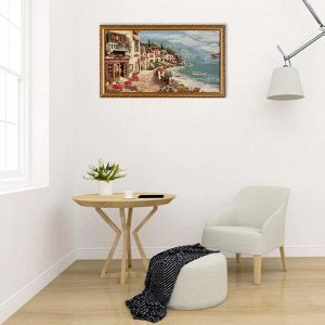 Гобеленовая картина "Ресторан на набережной" 66х38 см