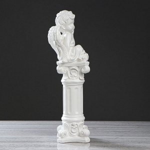 Статуэтка "Ангел на колонне ", белая, 52 см