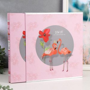 Фотоальбом на 600 фото 10х15 см "Фламинго и цветок" в коробке 33,7х30,3х5,8 см