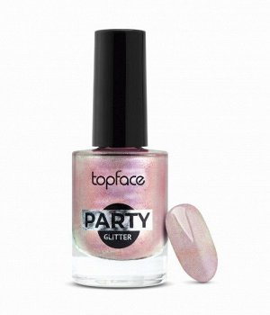 TopFace Лак для ногтей "Party Glitter Nail", 9 мл, тон 117, лепесток орхидеи * #