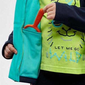 Куртка из софтшелла походная для детей 2-6 лет темно-синяя MH550 QUECHUA