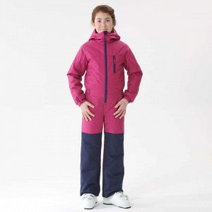 Комбинезон лыжный теплый водонепроницаемый для детей розово-темно-синий 100