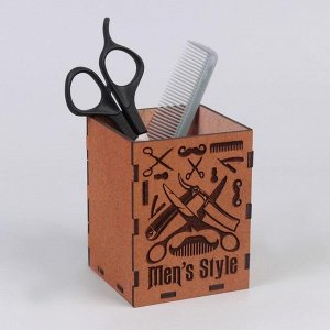 Подставка для парикмахерских ножниц «Men Style», 10,5 - 8 см, цвет коричневый