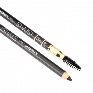 Карандаш для бровей TF Eyebrow Pencil Stylist со щёточкой, тон №206 мягкий чёрный